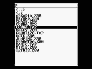 Figura 7. Menú de archivos en ZXGP32