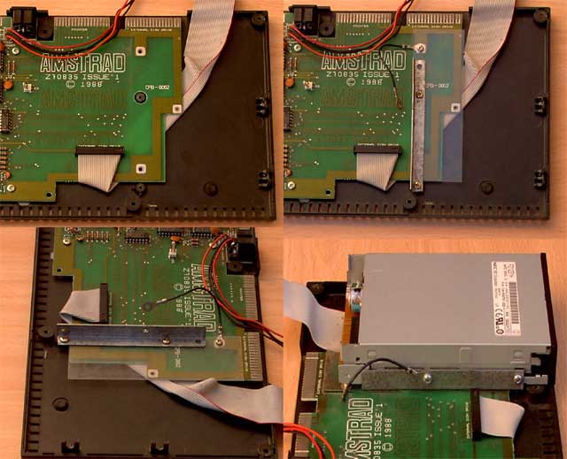 Figura 8. Ensamblado de la disquetera en el interior del Spectrum +3
