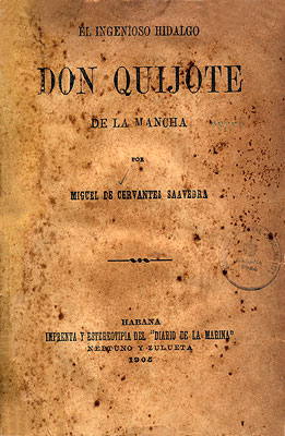 Portada de El Quijote, edición de principios de siglo.